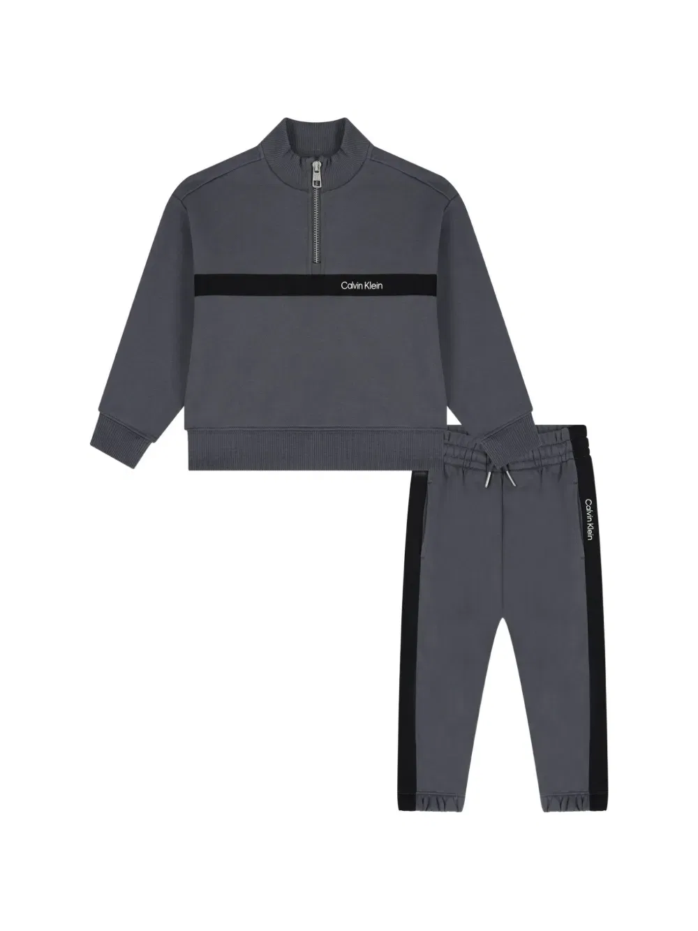 Спортивный костюм с логотипом Zip Calvin Klein Kids, серый