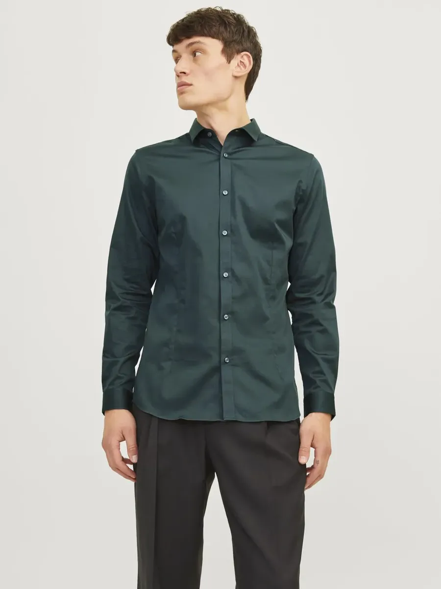 

Рубашка с длинными рукавами Jack & Jones "JJPRPARMA SHIRT L/S NOOS", цвет Darkest Spruce Fit:Super Slim