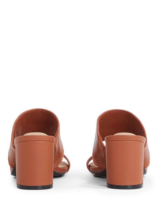 Кожаные и замшевые мюлены на квадратном каблуке Tommy Hilfiger, Cinnamon Bark — фото 4