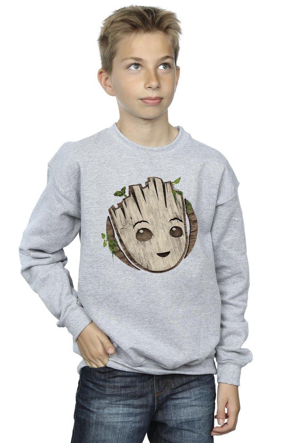 

Толстовка с деревянной головой I Am Groot Marvel, серый