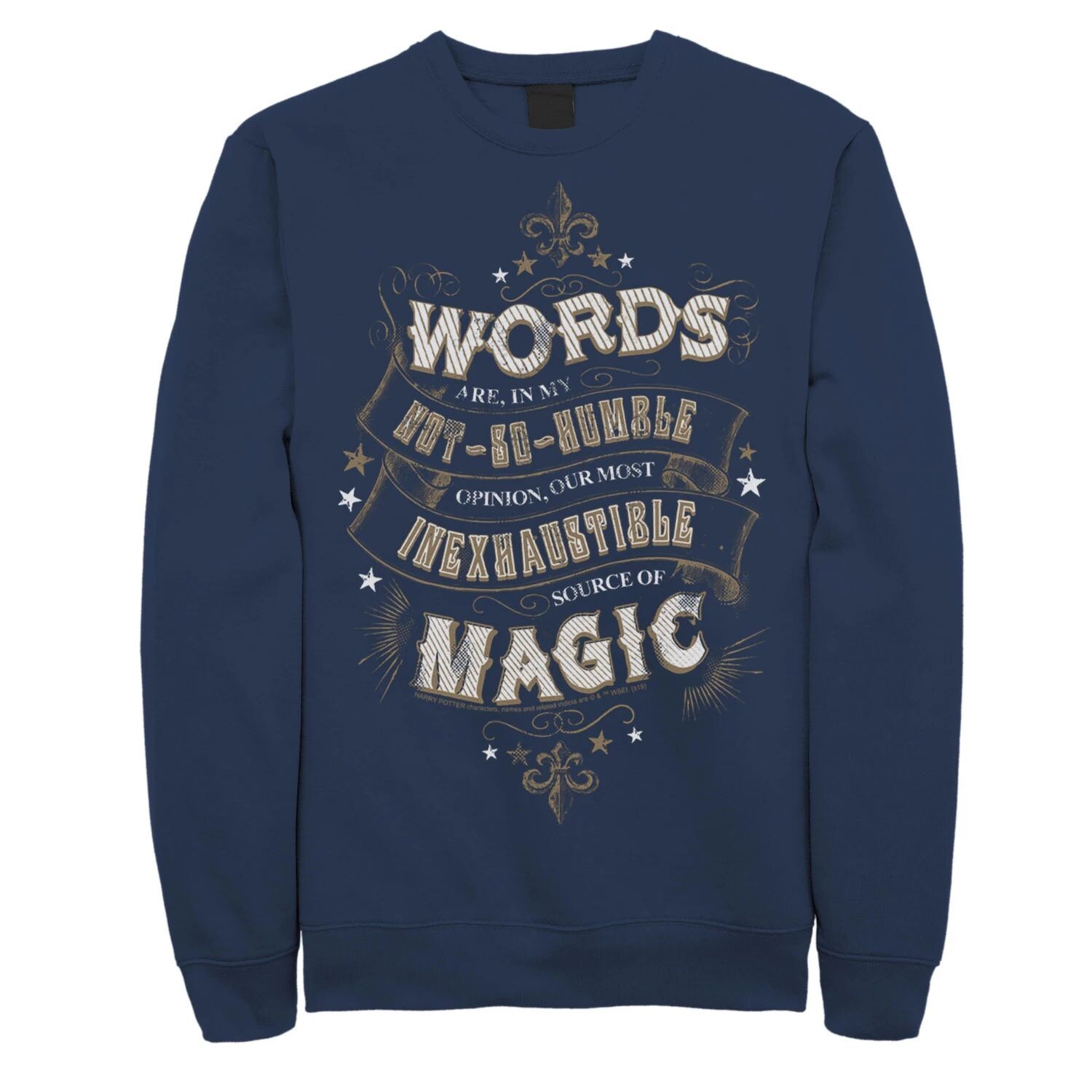 

Мужской флисовый пуловер Words is Magic Harry Potter, синий