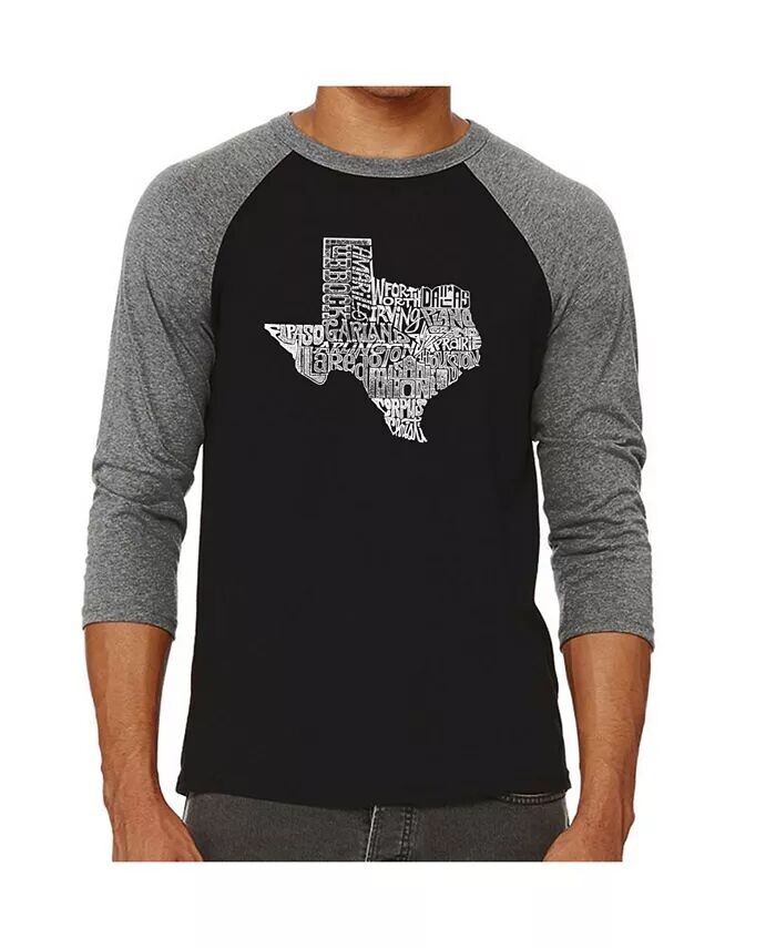 

Футболка мужская реглан с надписью «The Great State of Texas» LA Pop Art, серый