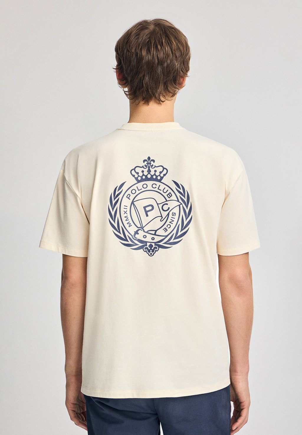 

Футболка с принтом SHORT SLEEVE CREWNECK Polo Club, бежевый