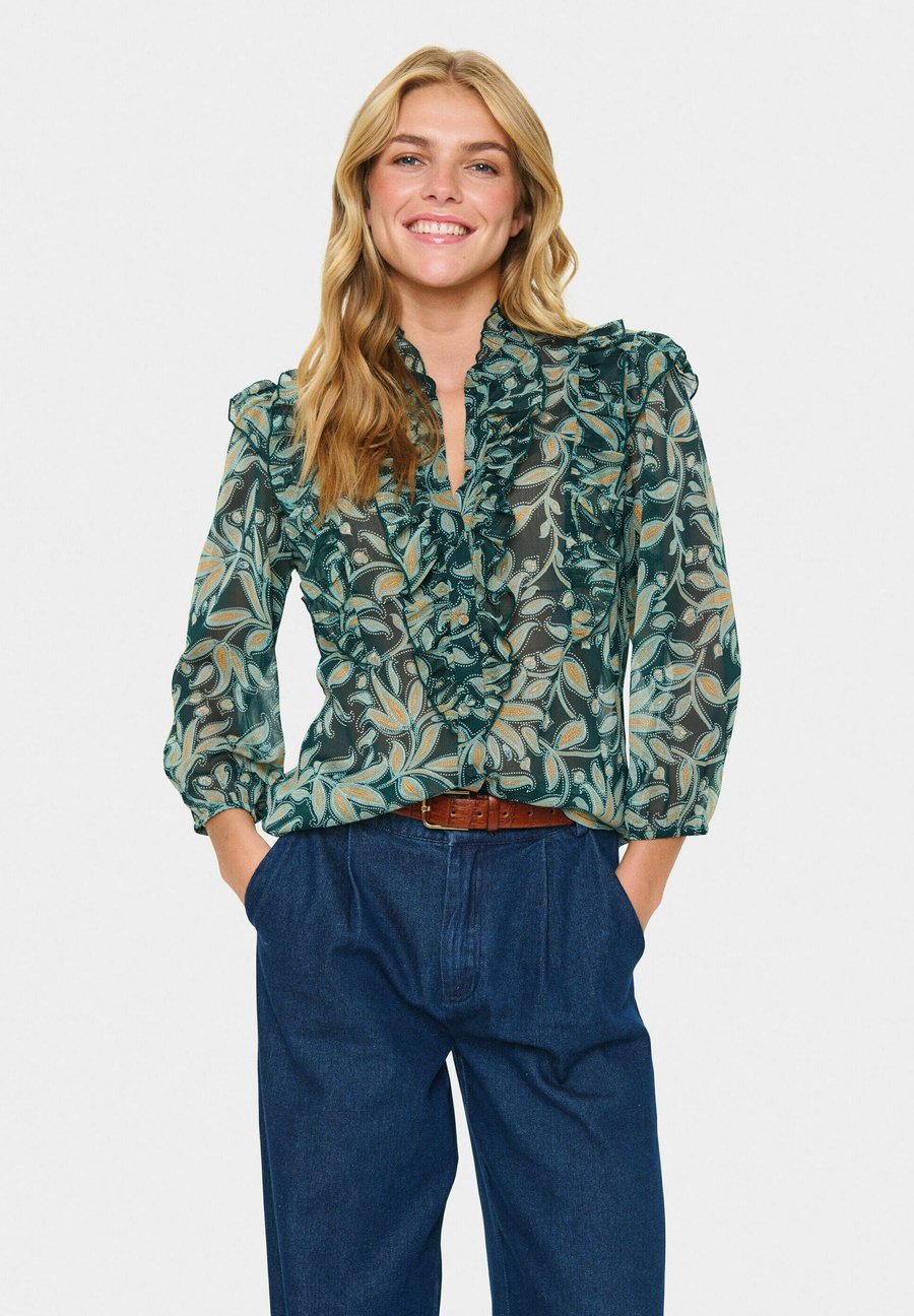 

Блуза Saint Tropez LILJASZ CRINKLE LS SHIRT, Pine Autumn Floral/Multi-Coloured