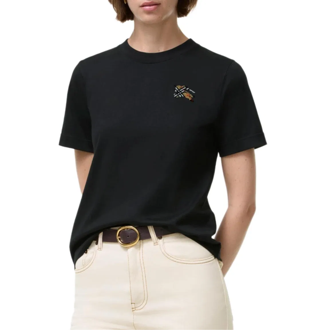 Футболка женская Burberry Regular Sleeve Black — фото 3