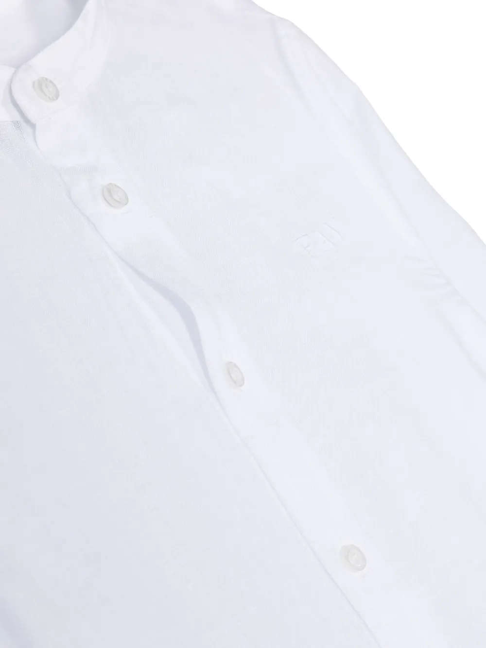 Рубашка с воротником-стойкой и вышитым логотипом Fay Kids, белый — фото 3