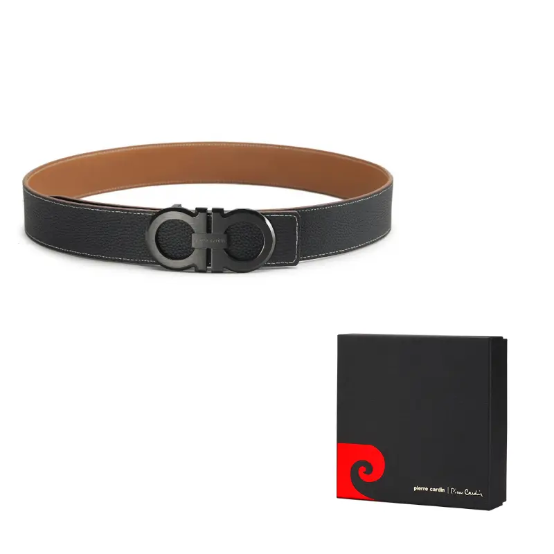 

PIERRE CARDIN Мужской ремень из натуральной кожи коричневый 3.8 см, Brown
