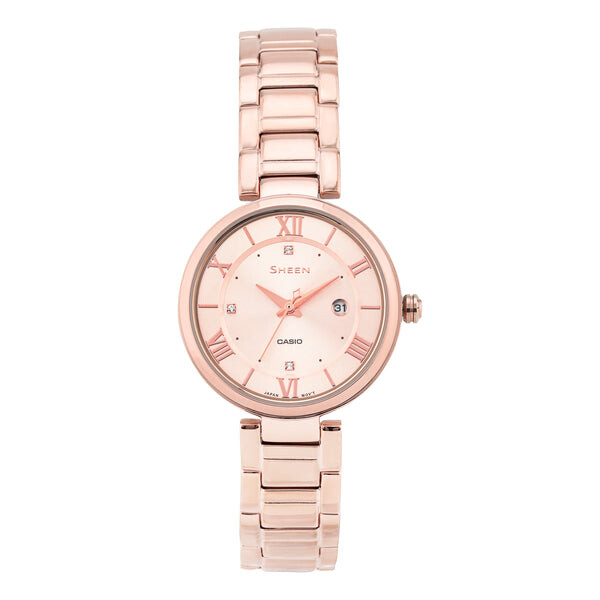 

Часы CASIO Waterproof SHEEN Sapphire Crystal Quartz Gold Analog, желтый
