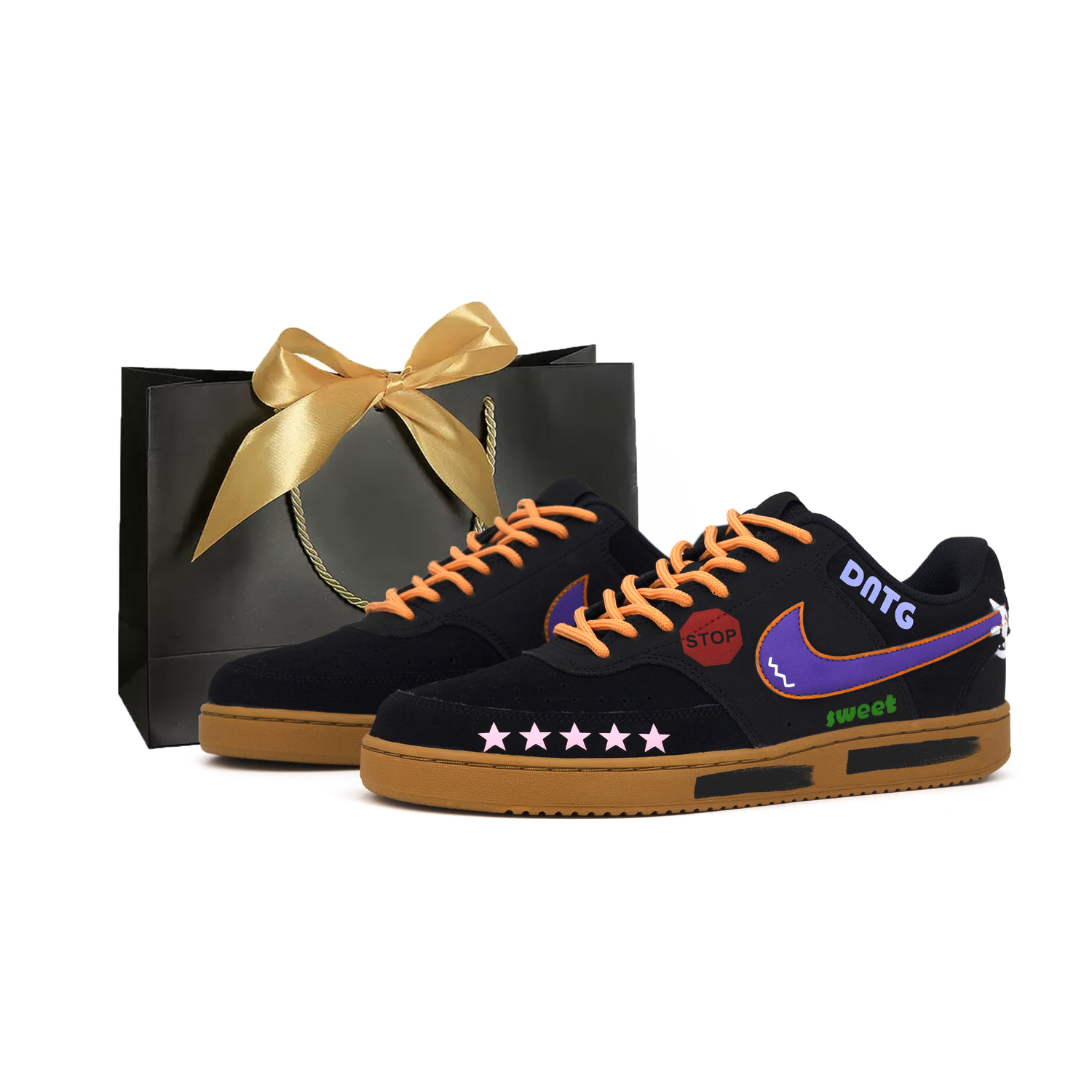 

Nike Court Vision 1 Abrasion Resistant низкие скейтерские кроссовки мужские Black Brown