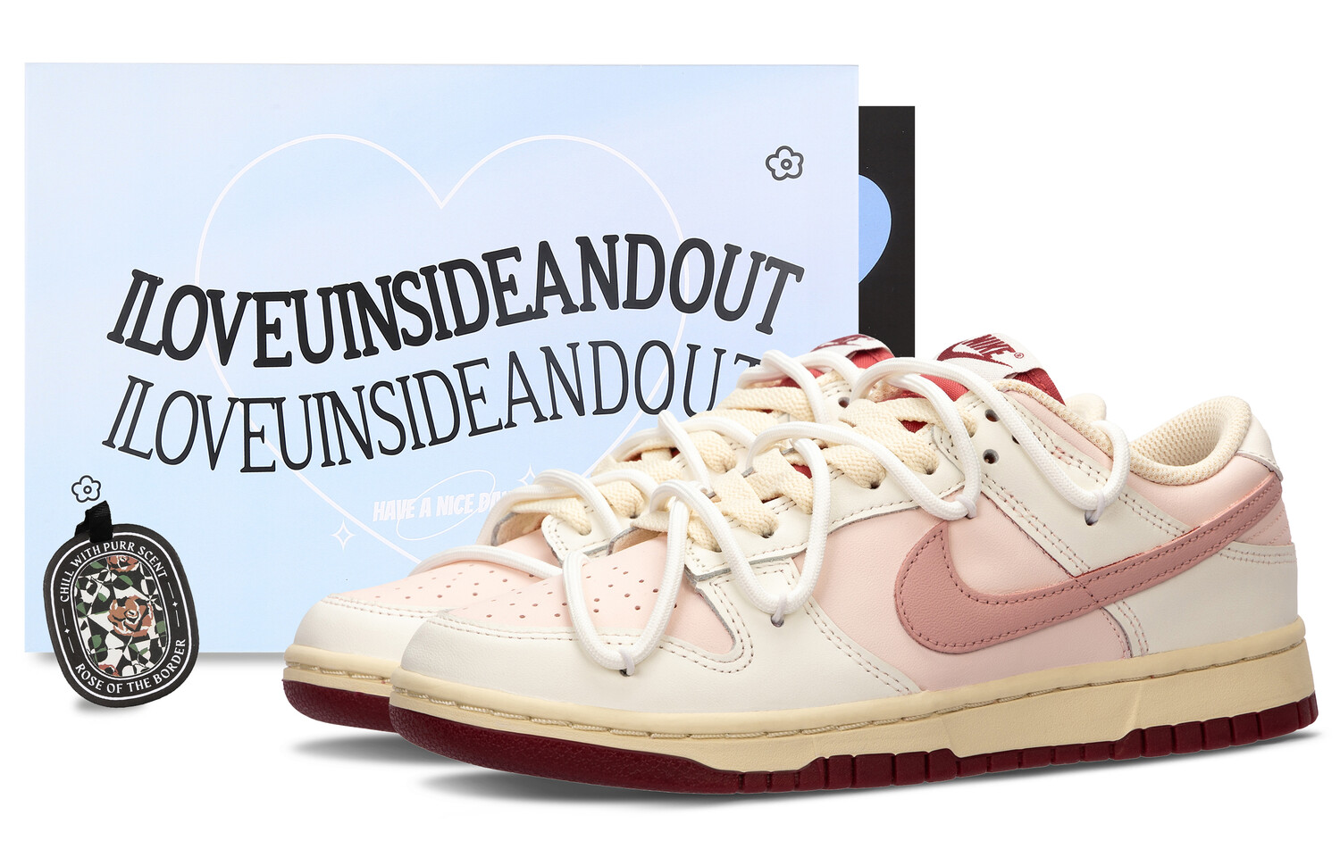 

Кроссовки Nike Dunk Skateboard Shoes Women's Low-Top White Pink, Розовый, Кроссовки Nike Dunk Skateboard Shoes Women's Low-Top White Pink