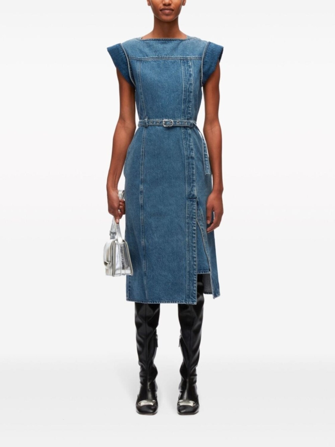 

Джинсовое платье с поясом 3.1 Phillip Lim, синий