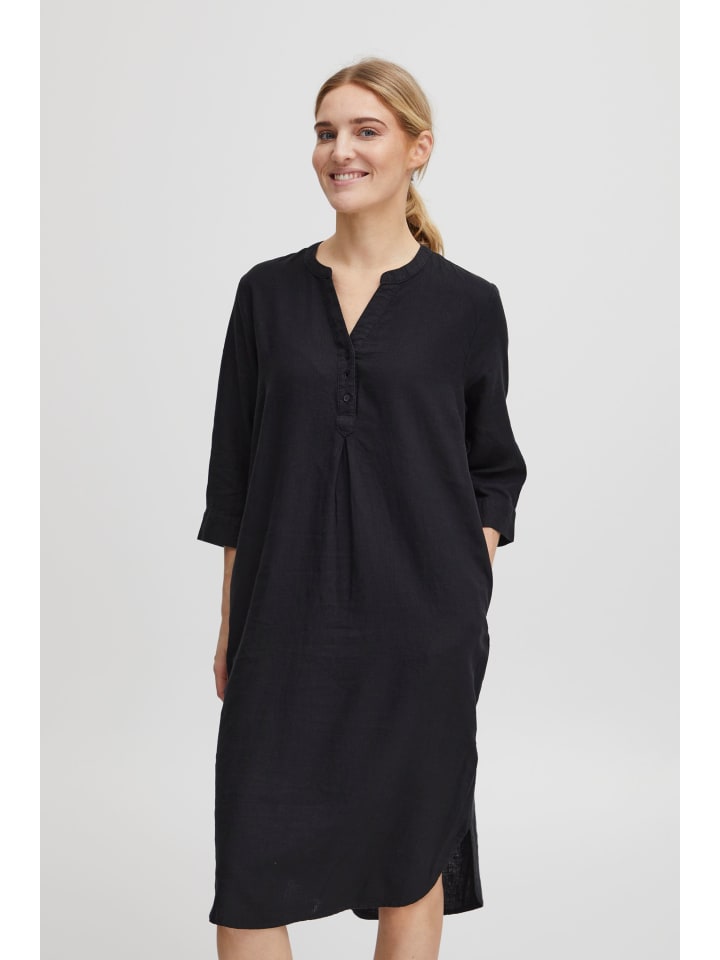 

Короткое платье b.young Blusenkleid - BYFALAKKA LONG DR - 20811338 Dress aus Leinenmix, цвет black denim