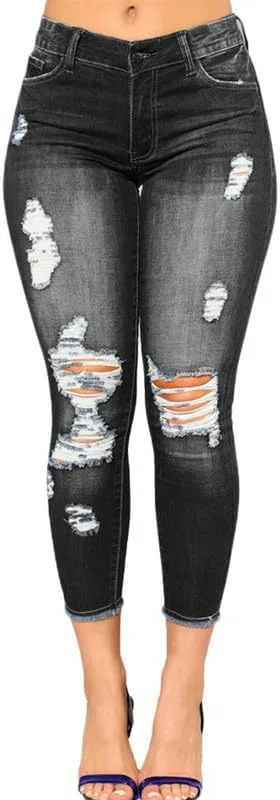 

Lonwick Andongnywell женские джинсы скинни с эффектом подтяжки и потертостями