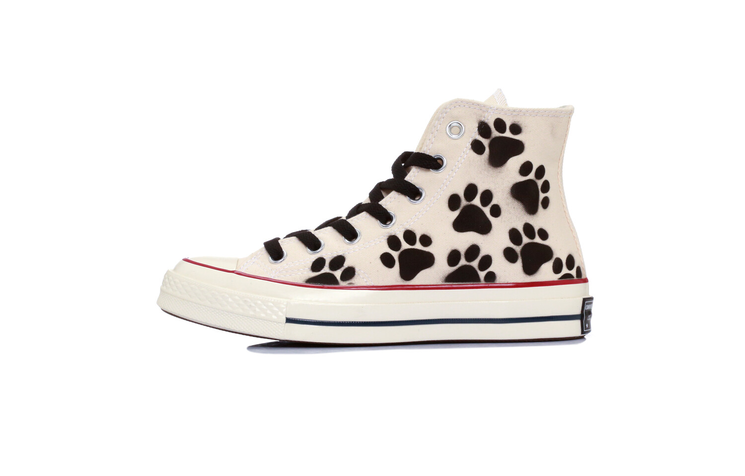 

1970-е годы Кеды унисекс с высоким берцем бежевые/черные Converse