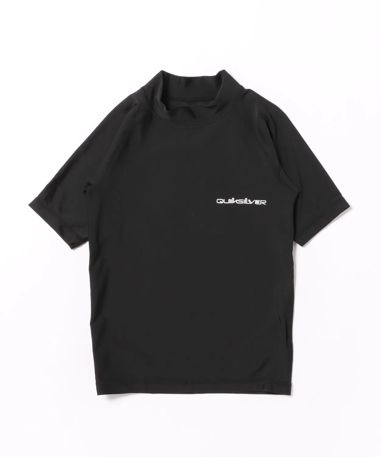 Рашгард с высоким воротником Quiksilver Youth Omni SR, короткий рукав, быстросохнущий, UPF50+, черный