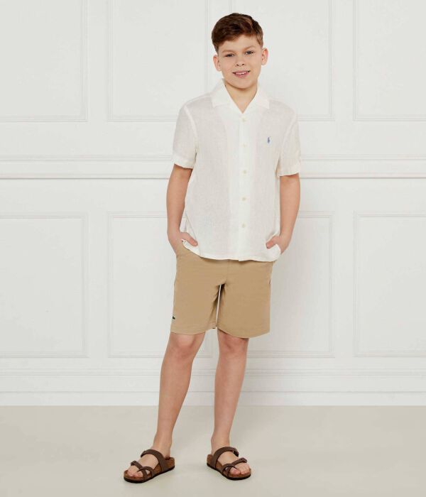 Льняная рубашка Loose fit Polo Ralph Lauren, экрю — фото 2