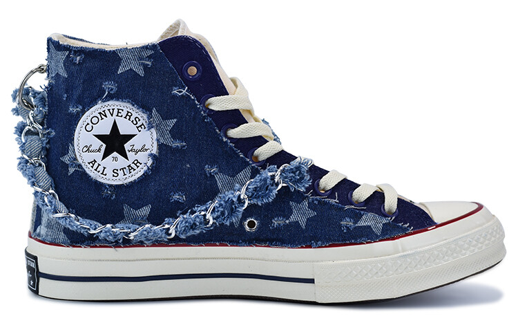 

1970-е годы. Кеды унисекс с высоким берцем, синие/белые с оттенком. Converse