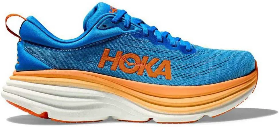 Мужские кроссовки Hoka Bondi 8 синего/бирюзового цвета, оранжевый — фото 2