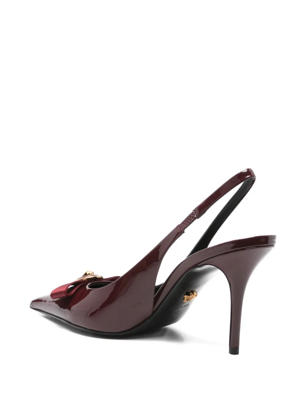 Туфли-лодочки Gianni Ribbon с открытой пяткой 85 мм VERSACE, красный — фото 3