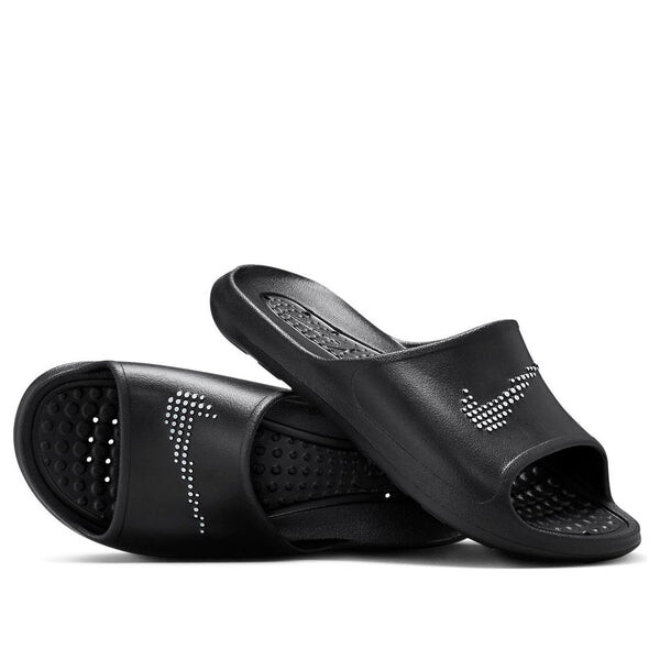 

Тапочки victori one slide 'polka swoosh - black' Nike, черный
