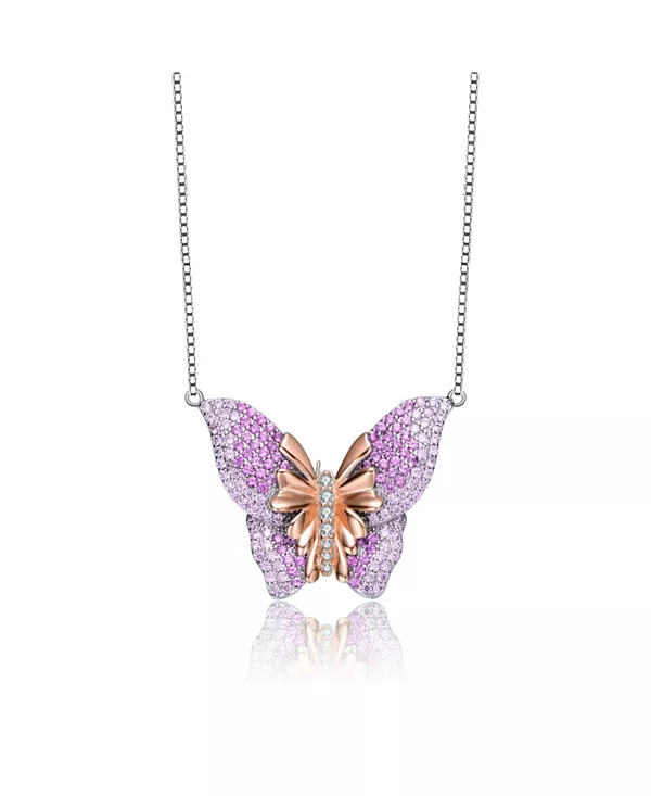 

Высококачественное колье-бабочка из стерлингового серебра с кубическим цирконием Genevive, purple