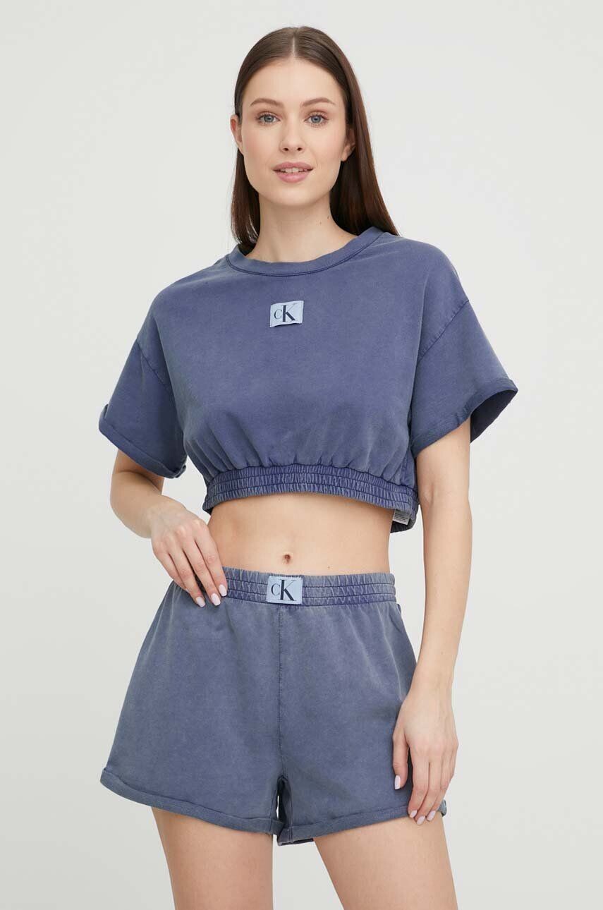 

Хлопковая футболка Calvin Klein, темно-синий