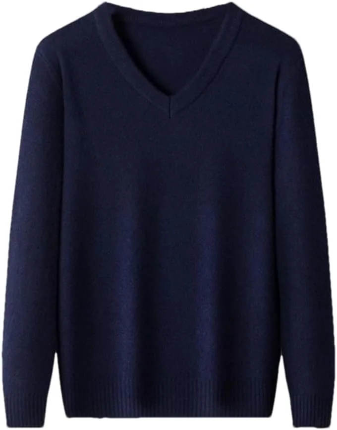 

Мужской свитер свободного кроя с V-образным вырезом