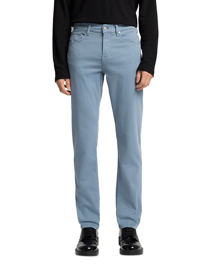 

Узкие джинсы Slimmy Slim Fit в синем сатине с эффектом стрейч 7 For All Mankind, синий