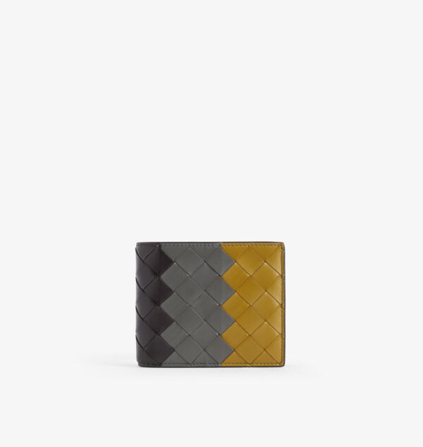 

Кожаный кошелек с двойным сложением Intrecciato-Weave Bottega Veneta, мультиколор
