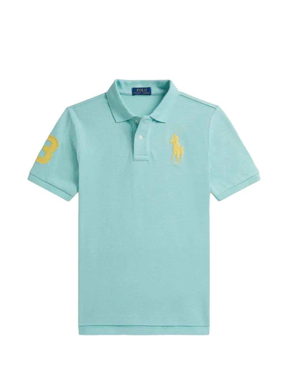 Поло с коротким рукавом и деталями на рукавах Polo Ralph Lauren Kids, синий
