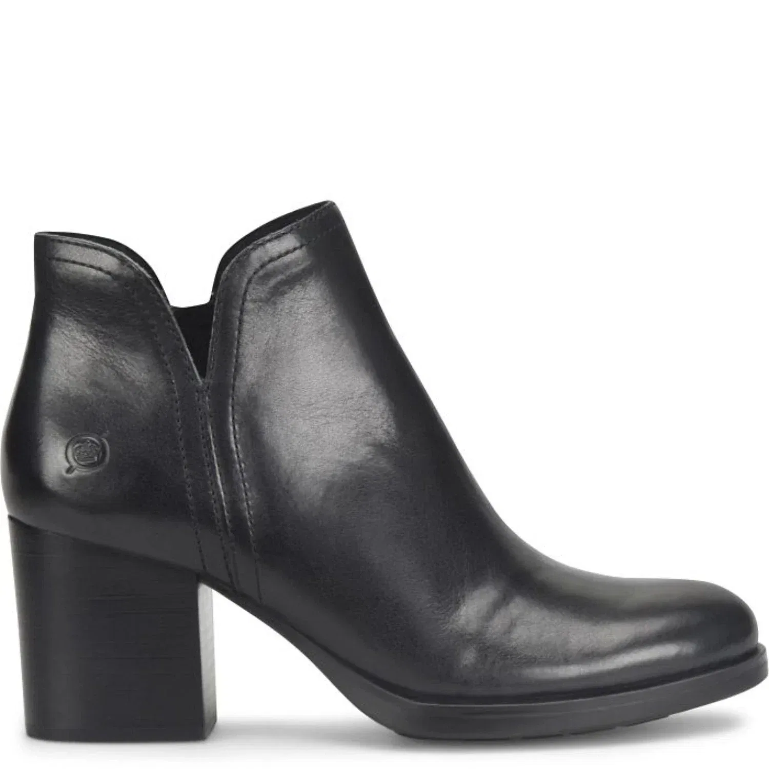 BÃ¸rn Мужские ботинки Born Olivia BR0051503 из черной кожи на блочном каблуке, модель HAWK3167 — фото 2