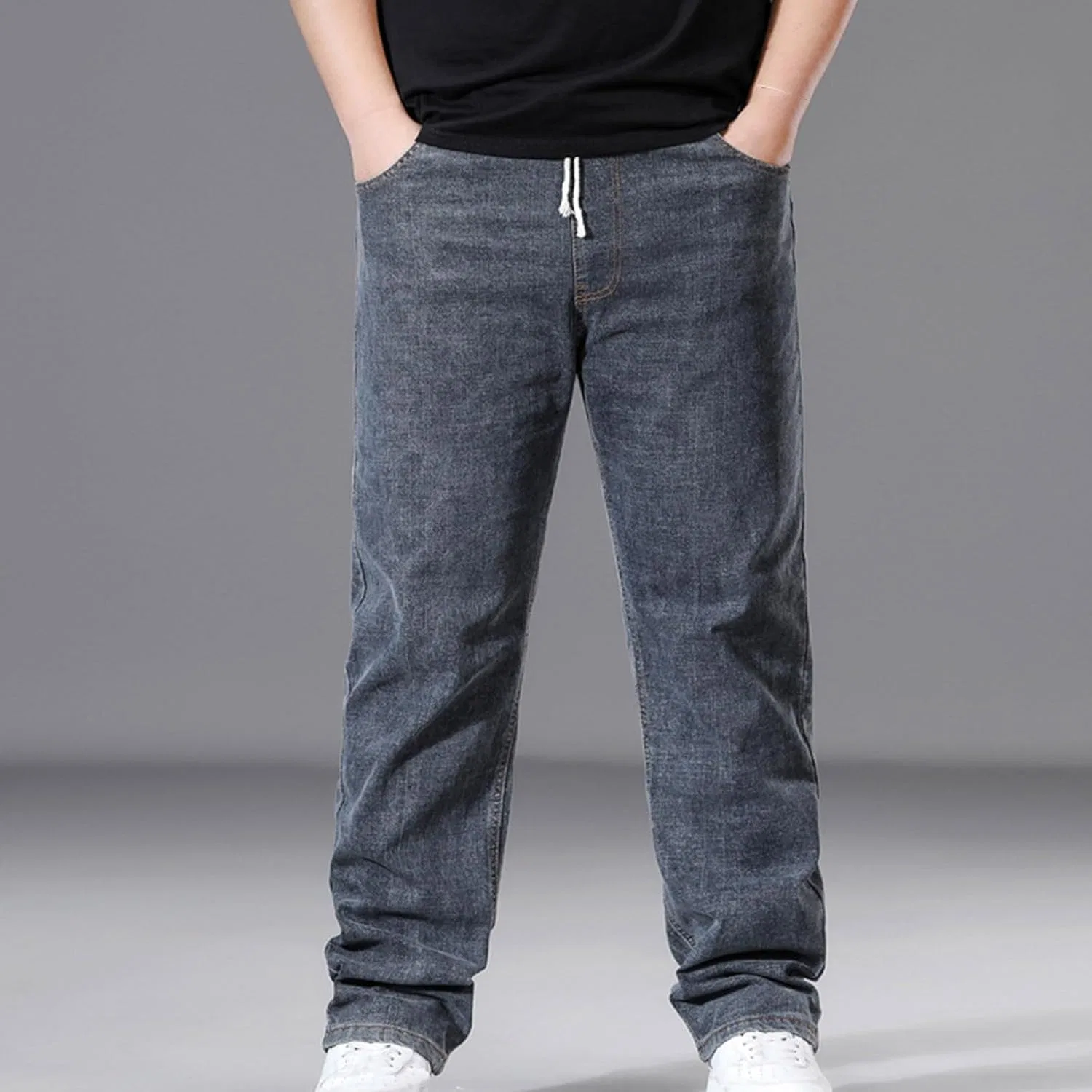 Джинсы широкие Relaxed Fit, серый — фото 2