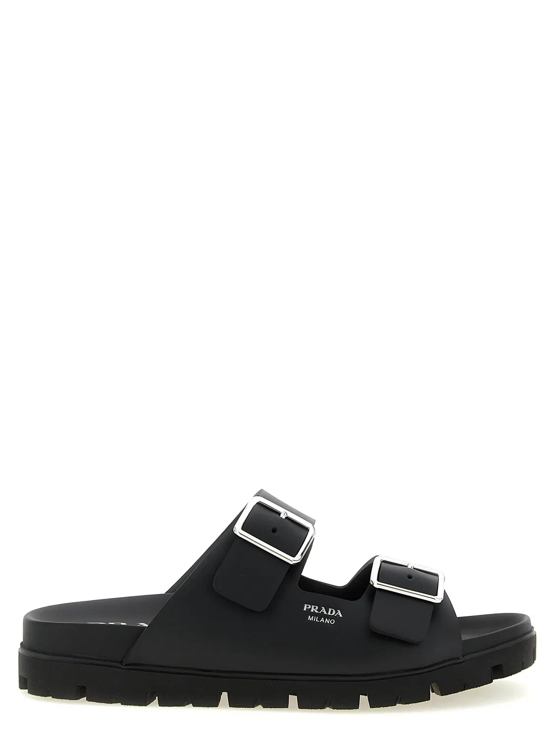 Резиновые шлепанцы Prada, черный