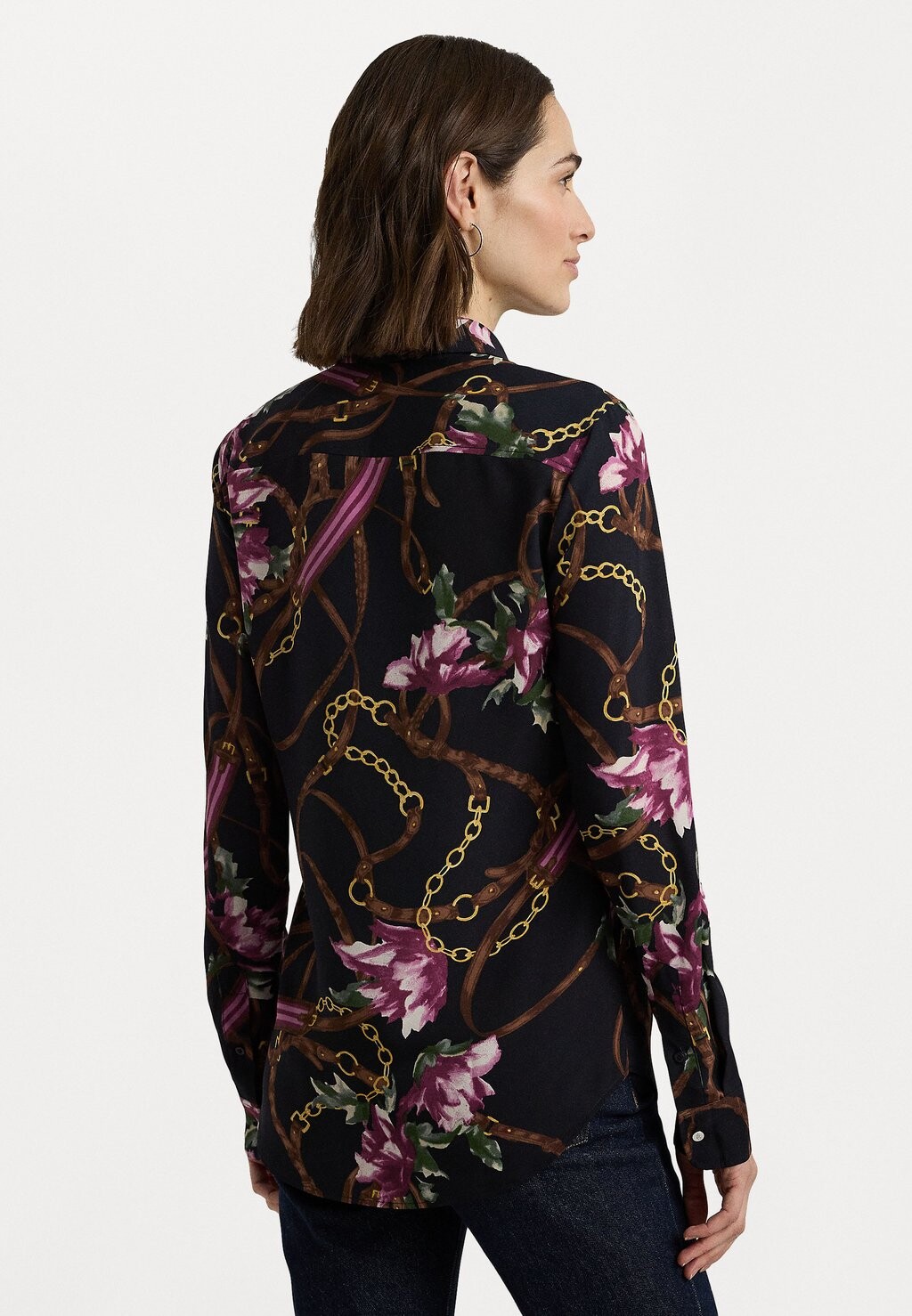 

Блузка на пуговицах CLASSIC FIT PRINT CREPE SHIRT Ralph Lauren, синий