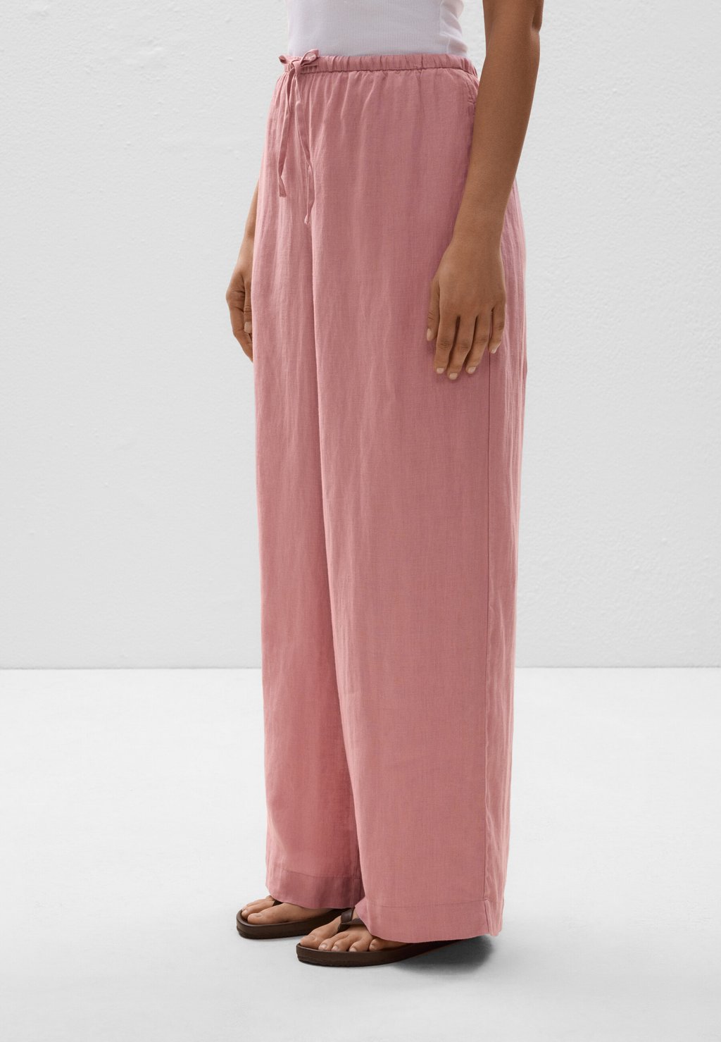 

Брюки LINEN STRAIGHT-LEG OYSHO, цвет Mottled Pink