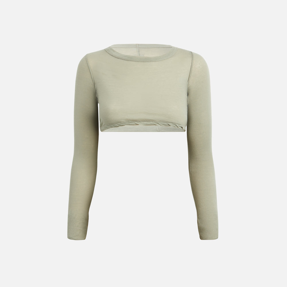

Футболка Rick Owens Long Sleeve Crop Top, цвет Celadon