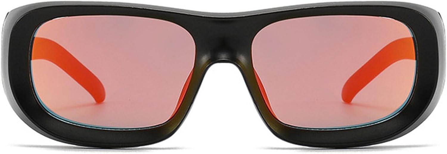 

Винтажные солнцезащитные очки в стиле панк Y2K для женщин и мужчин, модель 2024, роскошные квадратные солнцезащитные очки для женщин, обтекаемые очки, защита от УФ-излучения UV400 N47 mincl, Black Red