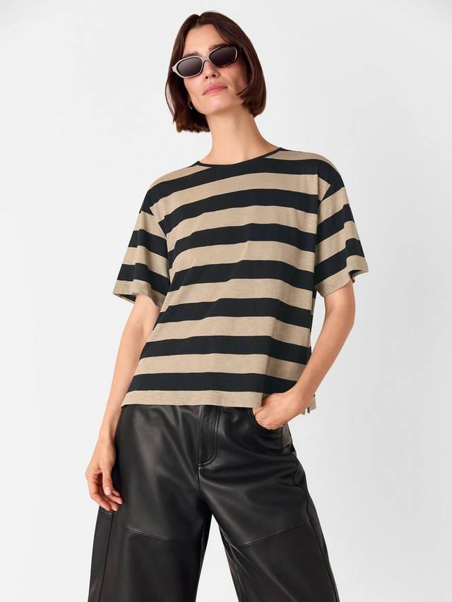 

Футболка с широкой полосой и круглым вырезом Whistles, Black/Multi