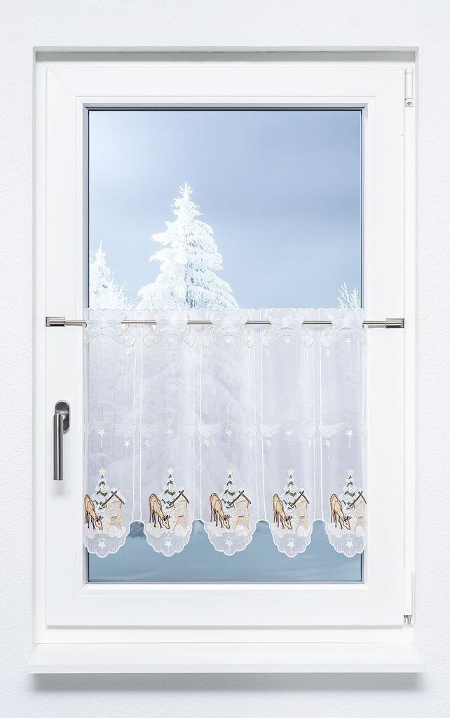 

Панельная штора Plauener Spitze - ясли (Ш х В) 210.60см*50см коричневый/терра коричневый