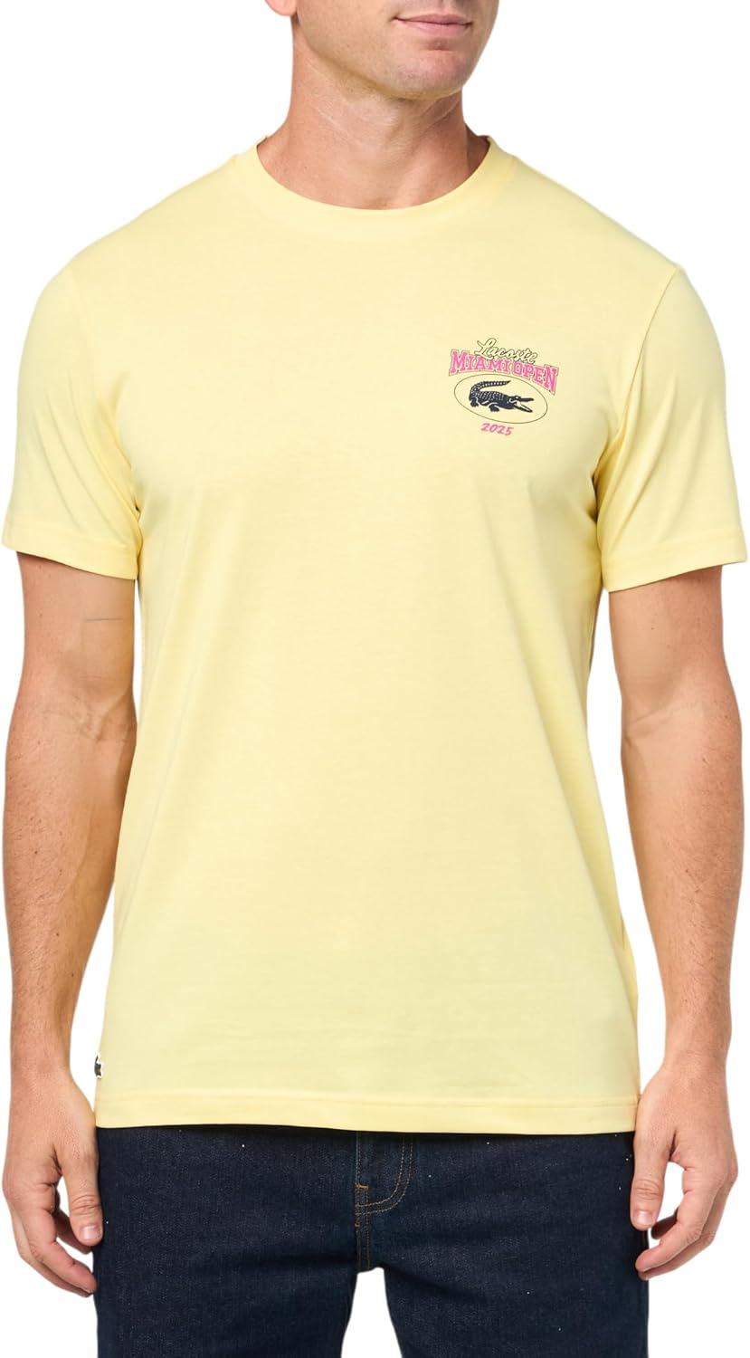 

Мужская футболка Lacoste с принтом крокодилов, Yellow, Желтый, Мужская футболка Lacoste с принтом крокодилов, Yellow