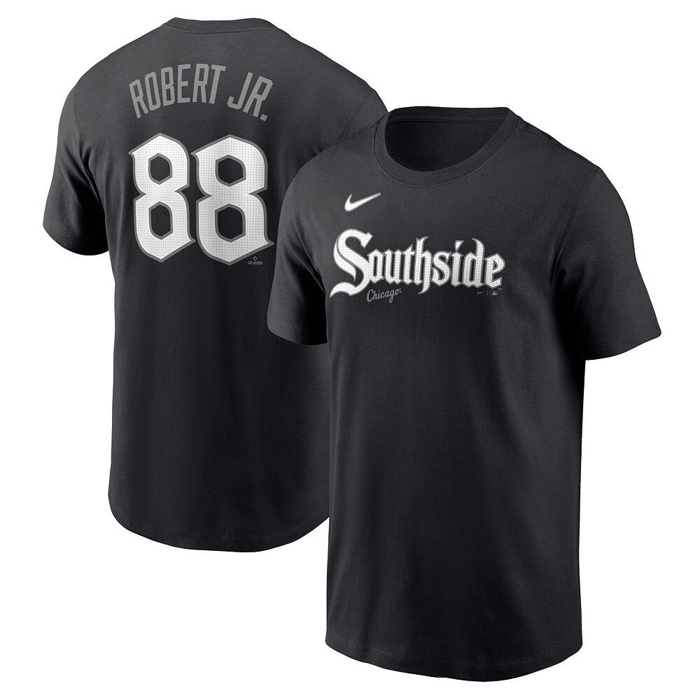 

Мужская футболка Nike Luis Robert Jr. Black Chicago White Sox City Connect Fuse с именем и номером, цвет Sox Black
