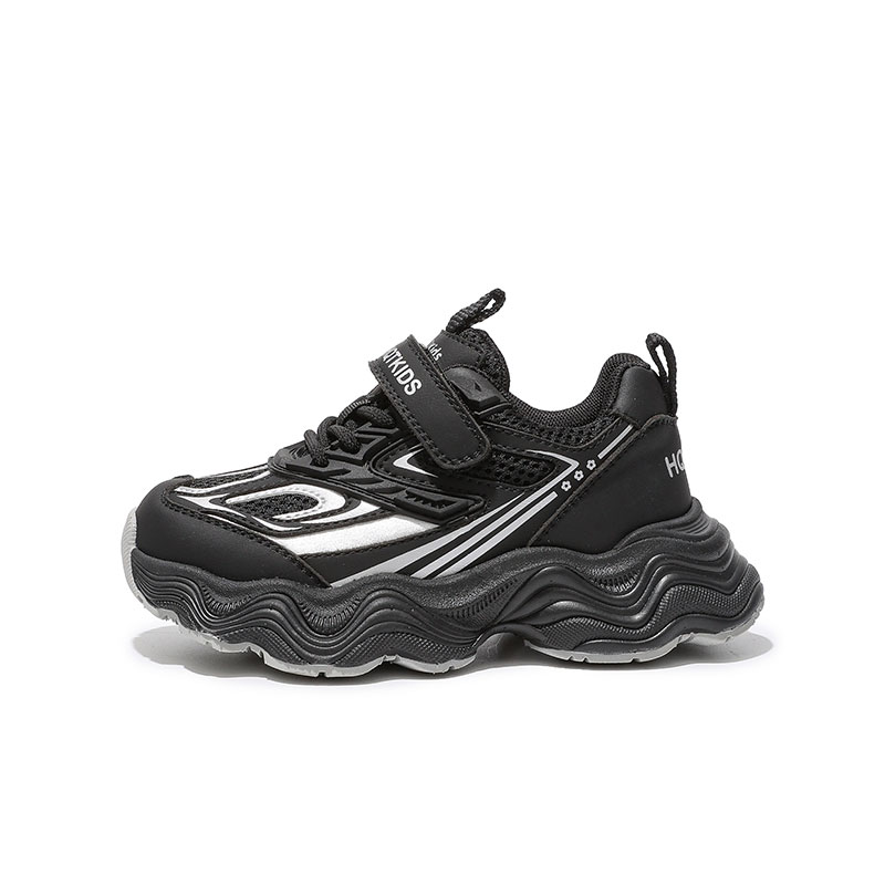 

Противоскользящая износостойкая детская обувь для повседневной носки RED DRAGONFLY, черный/серебряный