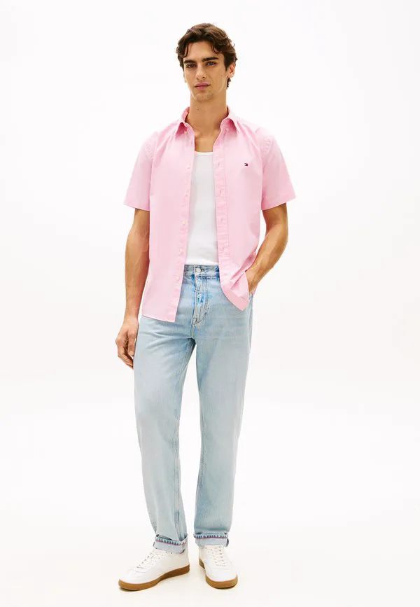Рубашка с коротким рукавом из поплина, стандартного кроя, модель th flex. Tommy Hilfiger, Classic Pink — фото 2