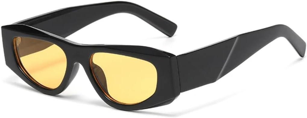 

Солнцезащитные очки для мужчин и женщин - защита UV400 - компактная оправа, градиентные линзы в стиле панк, для занятий спортом на открытом воздухе и вождения DSVIGF, Black Yellow