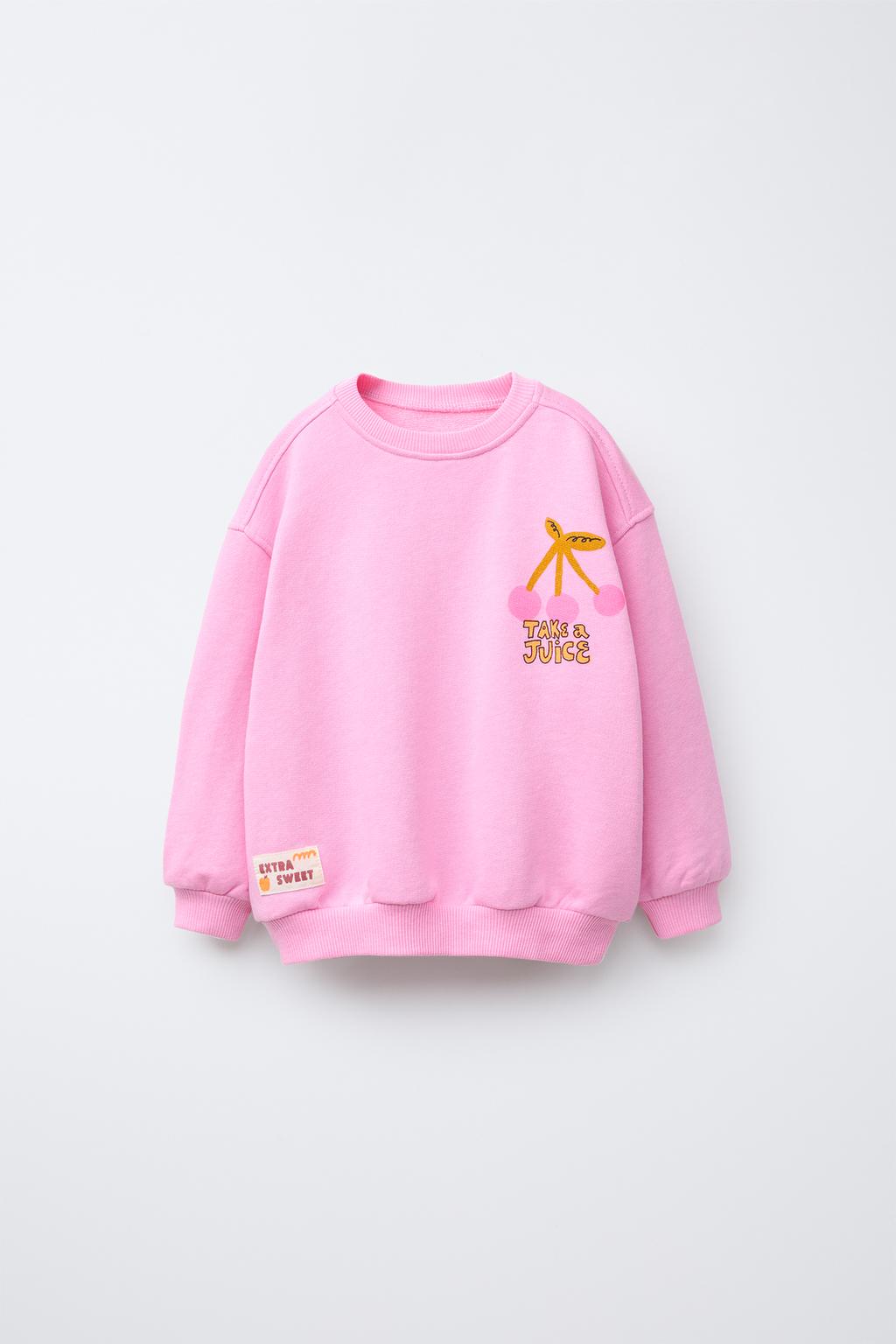 

Неоновая фруктовая толстовка ZARA, цвет Bubble gum