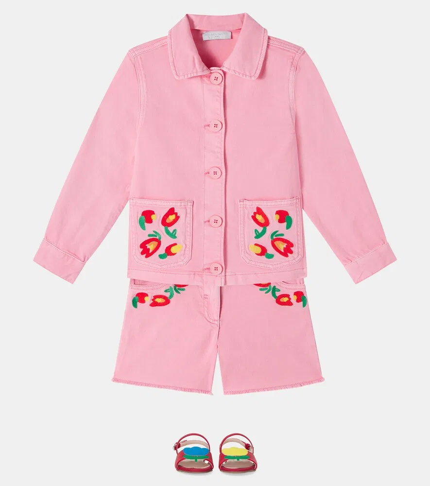 Сандалии с цветочной аппликацией Stella McCartney Kids, красный — фото 2