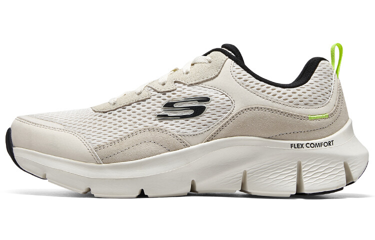 

Кроссовки Skechers Flex Comfort Lifestyle Shoes Men Low-top Beige/White/Black/Green, цвет Off White