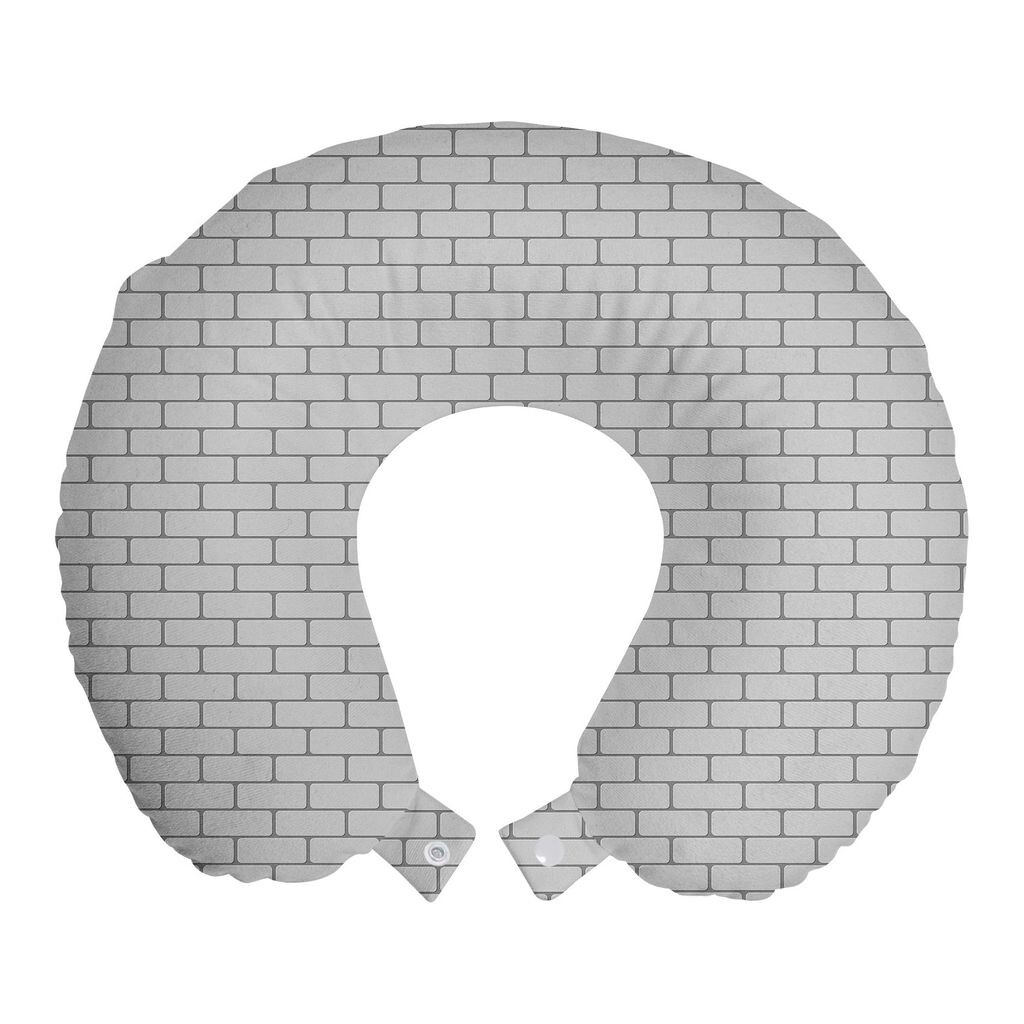 

Подушка для путешествий ABAKUHAUS Brick, поддержка шеи, геометрические оттенки серого, пенопластовые дорожные принадлежности для самолета и автомобиля, 30x30 см, бледно-серый и бледно-серый