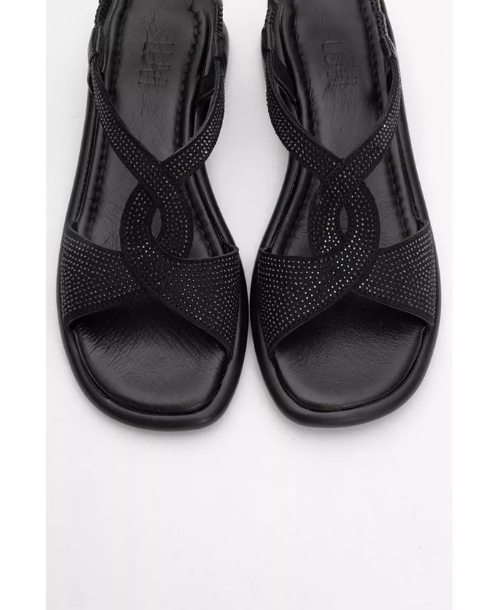Сандалии из кожи с декором Sieglinde (женские) Forever & Always Shoes, черный — фото 3