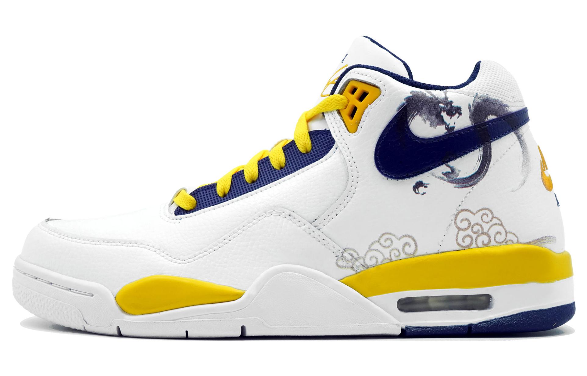 

Кроссовки Nike Flight Legacy Vintage Basketball Shoes Men Mid-Top Blue Yellow Color